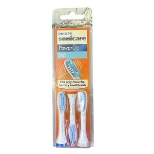 Philips Sonicare PowerUp Replacement Toothbrush Brush Heads 3 Count‎ Soft READ